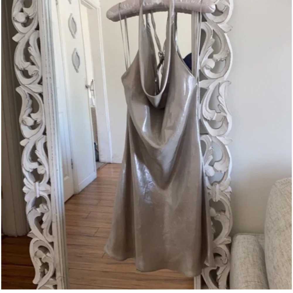 🪞 NWT zara RARE luxe cowl neck dress